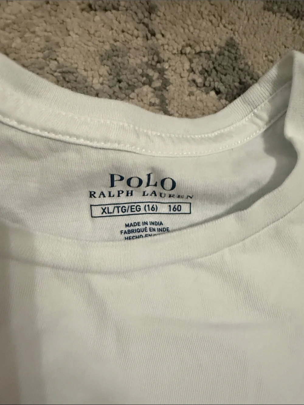 Ralph Lauren Kids Polo Short Sleeve Tee in White & Aqua